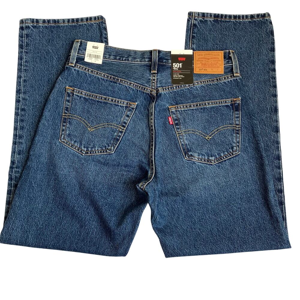 Levi’s Premium Sz 28x30 501 '90s Women's Jeans in Flash Full Dark Wash Retro - Picture 13 of 16